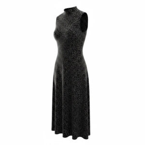 Ronni Nicole by Ouida VTG Mock Neck Leaf Print Midi Dress Whimsigoth 10